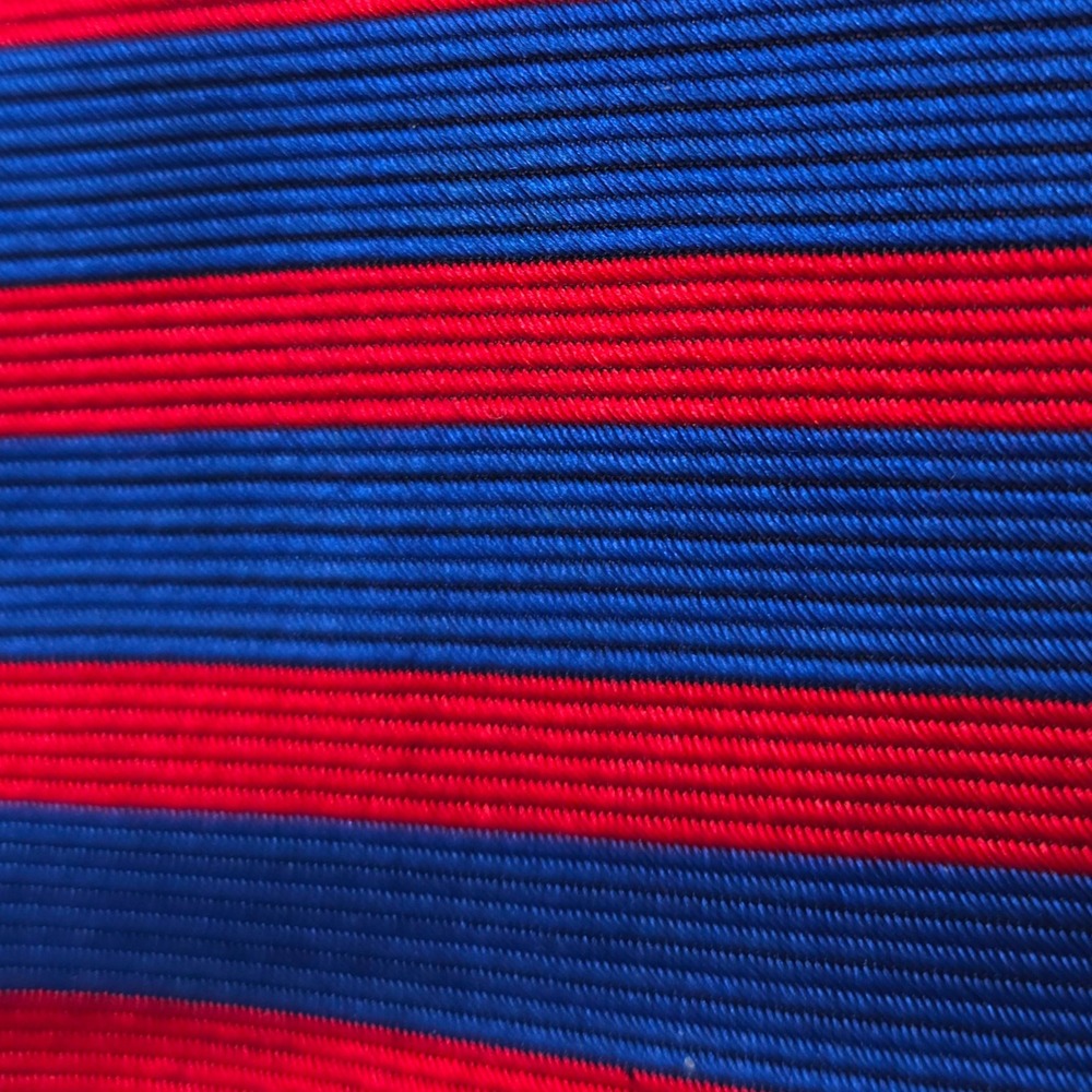 Robert Talbott Norman Stockton Silk Necktie Bold Stripe Red Blue Made In USA - Picture 4 of 7